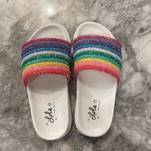 Lola and the Boys toddler rainbow slides